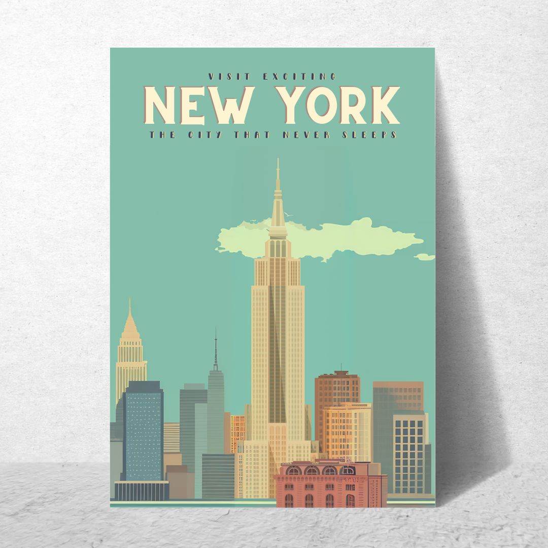 Vintage New York Travel Art Print