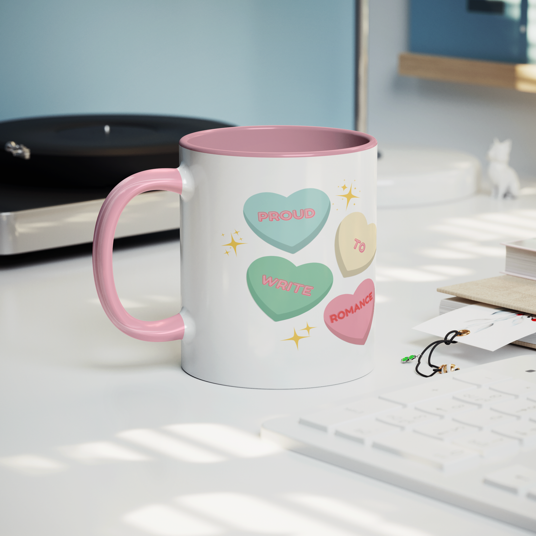Proud_to_Write_Romance_Mug_Lifestyle_Record_Player_Mockup.png